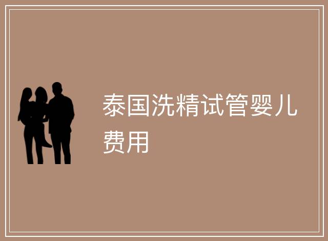 泰國洗精試管嬰兒費(fèi)用