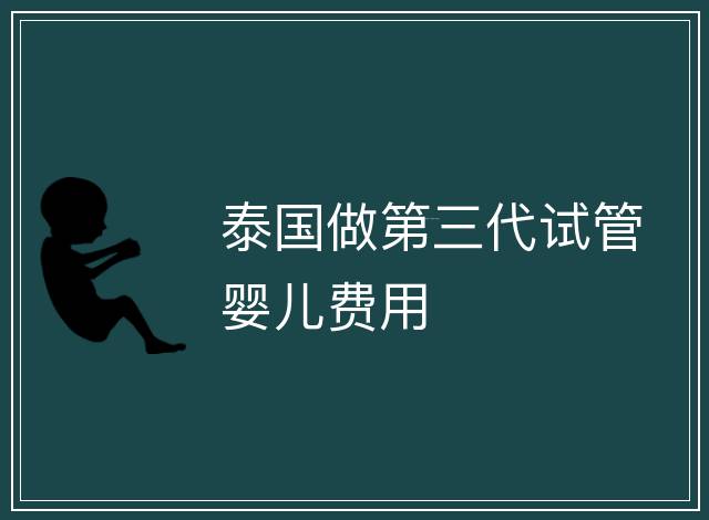 泰國做第三代試管嬰兒費(fèi)用