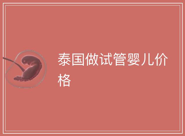 泰國做試管嬰兒價(jià)格