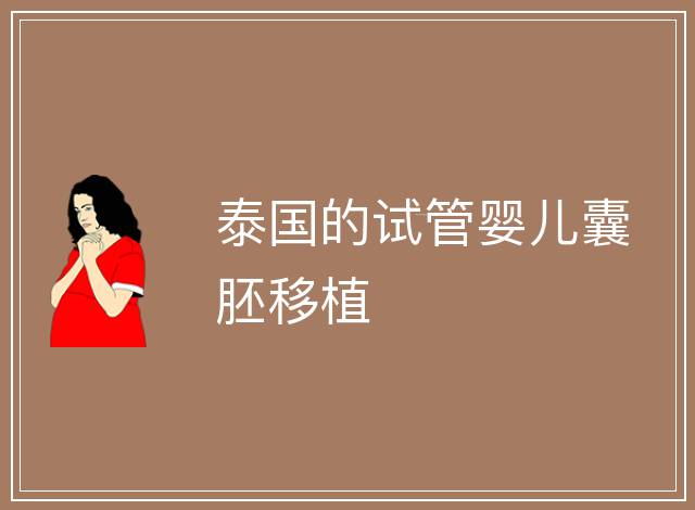 泰國(guó)的試管嬰兒囊胚移植