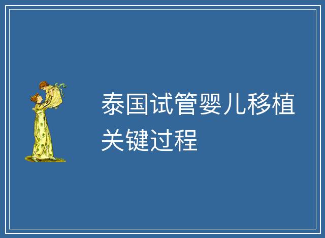 泰國(guó)試管嬰兒移植關(guān)鍵過程