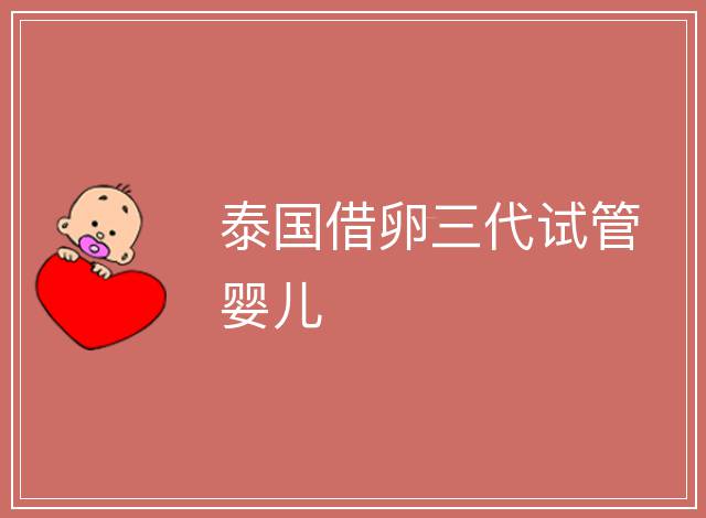 泰國借卵三代試管嬰兒