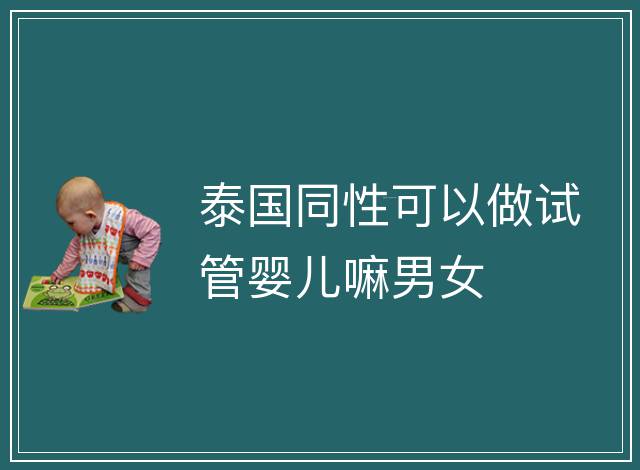 泰國同性可以做試管嬰兒嘛男女